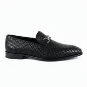 side-view - Men's Black Leather Moccasins