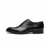 side-view - Men's Black Leather Oxford Brogue Shoes