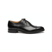 side-view - Men's Black Leather Oxford Wingtip Dress Shoes