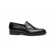 side-view - Men's Black Leather Slip-On Dress Shoes