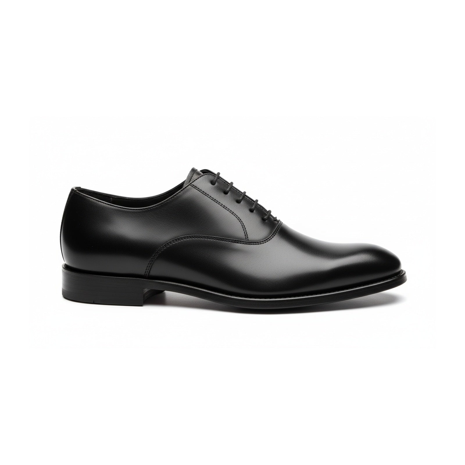 side-view - Men's Black Leather Tuxedo Dress Shoes