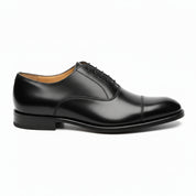 side-view - Men's Black Leather Tuxedo Oxford Dress Shoes