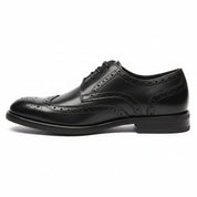 side-view - Men's Black Leather Wingtip Brogues