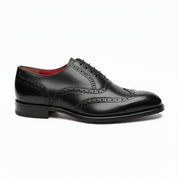 Men's Black Leather Wingtip Oxford Dress Shoes - side-view