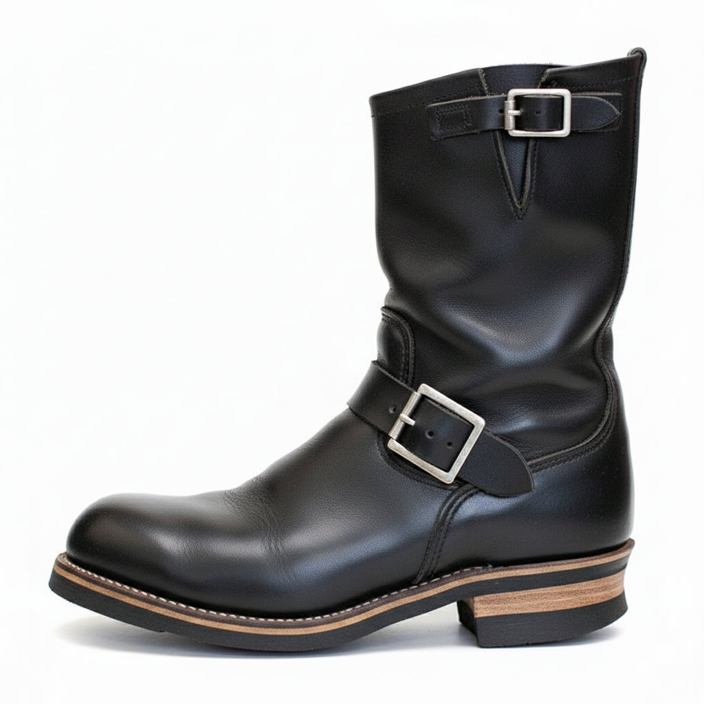 side-view - Men's Black Leather Work Boots