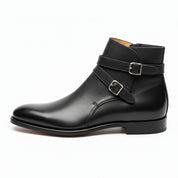 Men's Black Monk Strap Leather Jodhpurs Boots - side-view