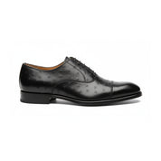 side-view - Men's Black Ostrich Leather Oxford Shoes