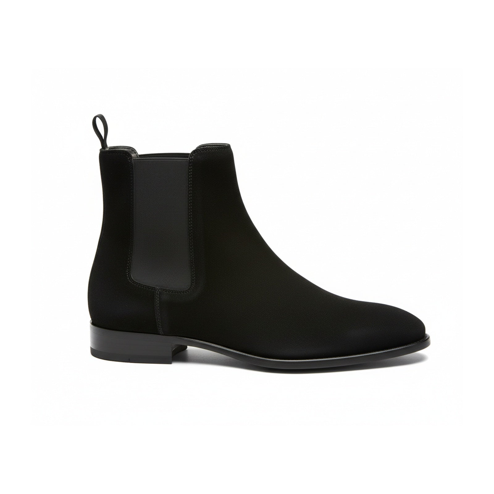 side-view - Men's Black Suede Chelsea Ankle Boots