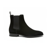 side-view - Men's Black Suede Chelsea Ankle Boots