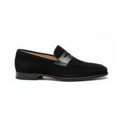 side-view - Men's Black Suede Moccasin Shoes