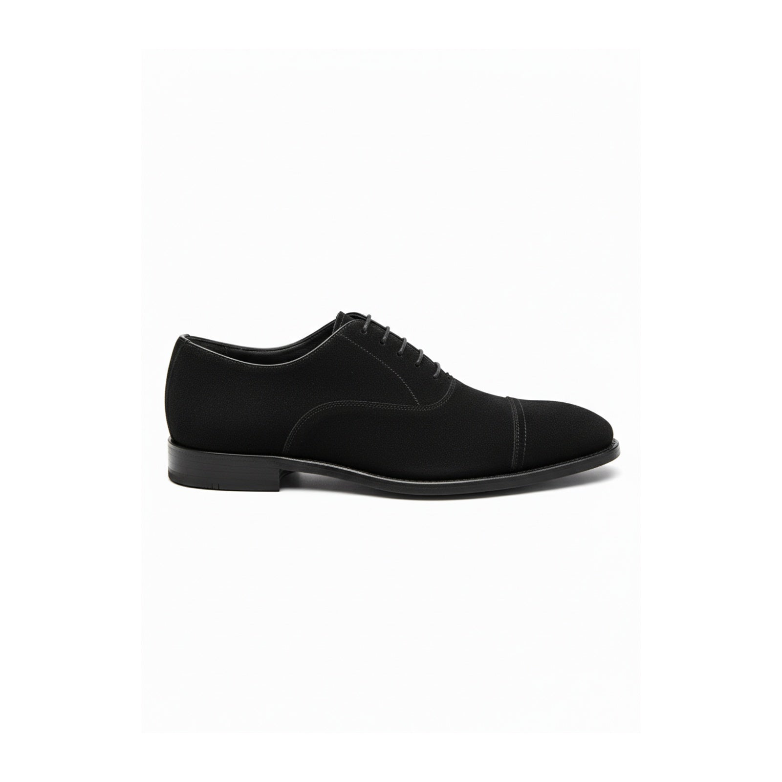 side-view - Men's Black Suede Oxford Dress Shoes