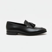 side-view - Men's Black Tassel Leather Moccasins