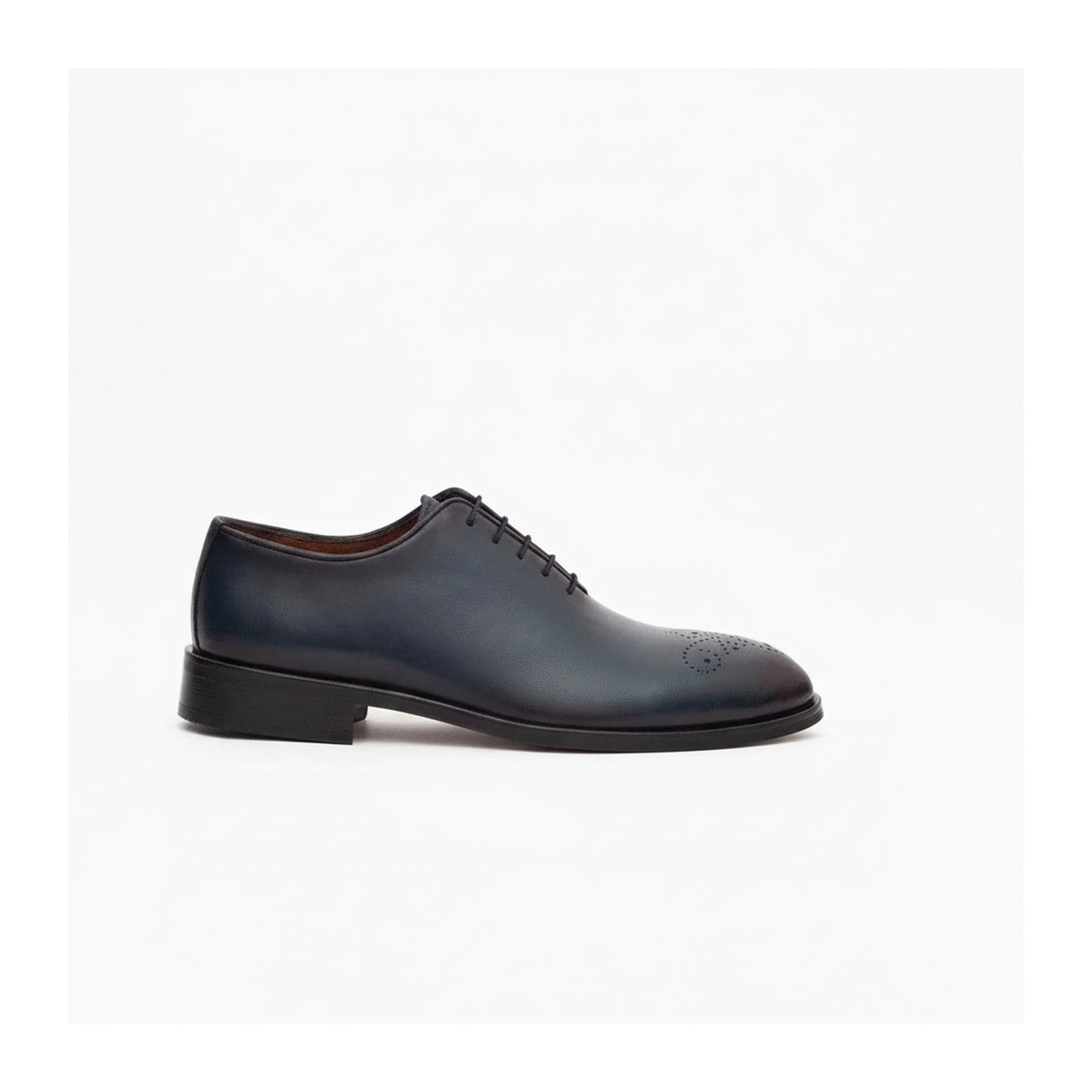 side-view - Men's Blue Leather Oxford Dress Shoes