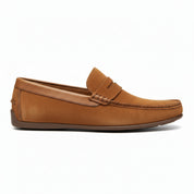 side-view - Men's Brown Casual Loafer Suede Shoes