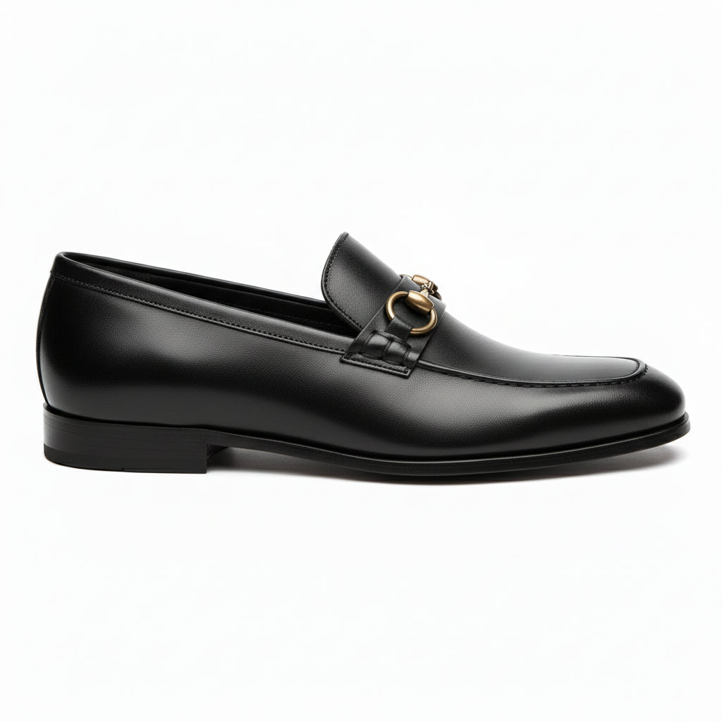 side-view - Men's Brown Cow Leather Loafers
