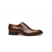 side-view - Men's Brown Crocodile Leather Oxford Shoes