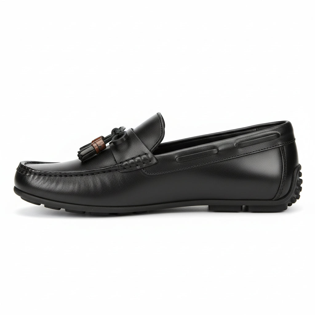 side-view - Men's Brown Genuine Cow Leather Casual Loafers
