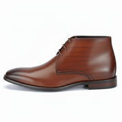 side-view - Men's Brown High Ankle Leather Boots