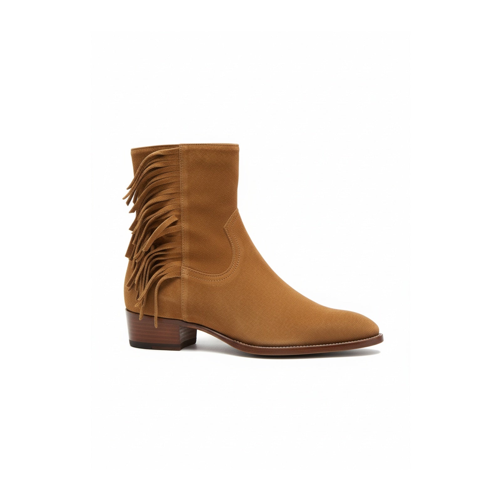 side-view - Men's Brown Leather Ankle Boots