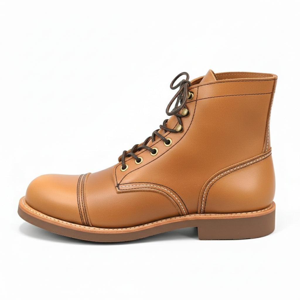 side-view - Men's Brown Leather Ankle Boots