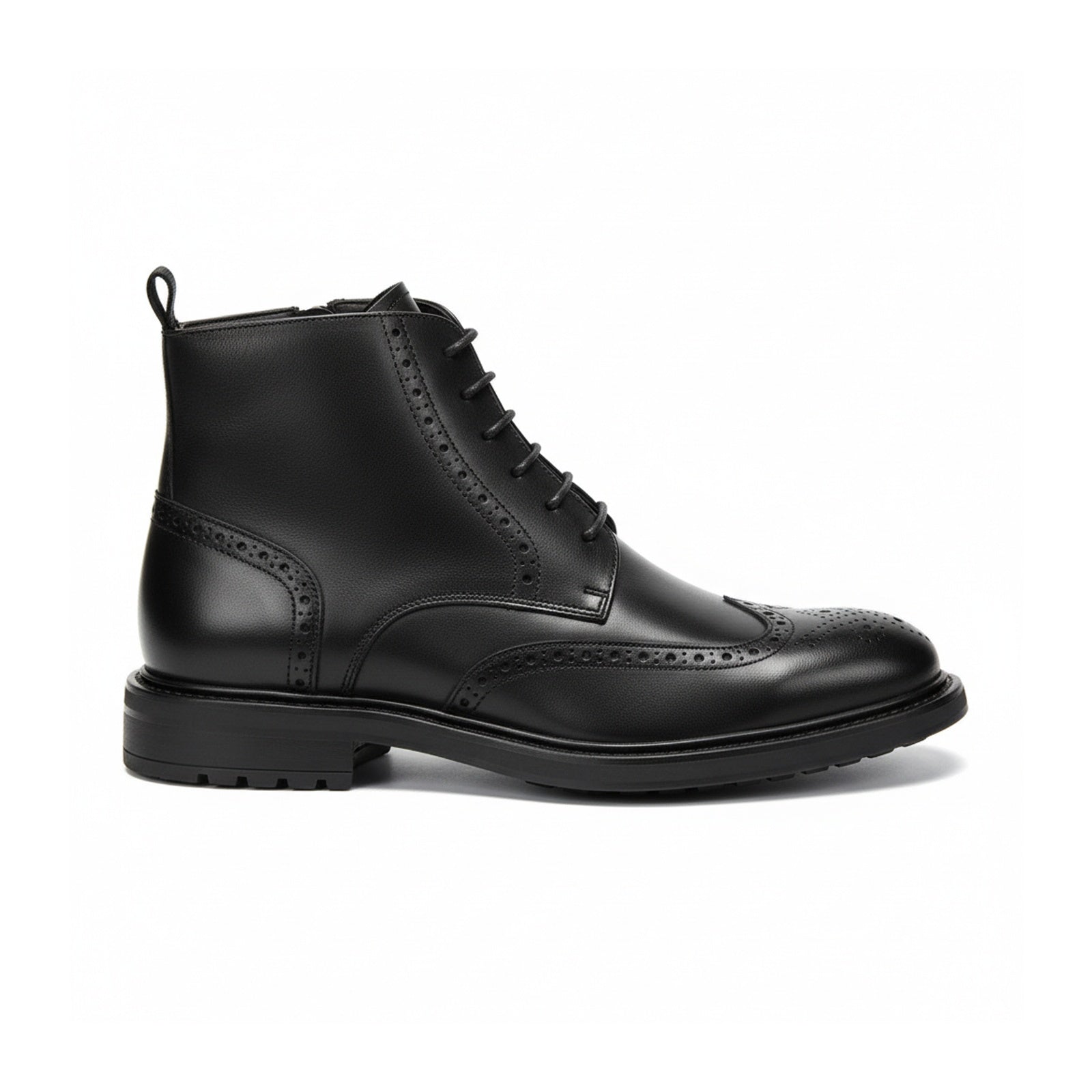 side-view - Men's Brown Leather Brogue Boots