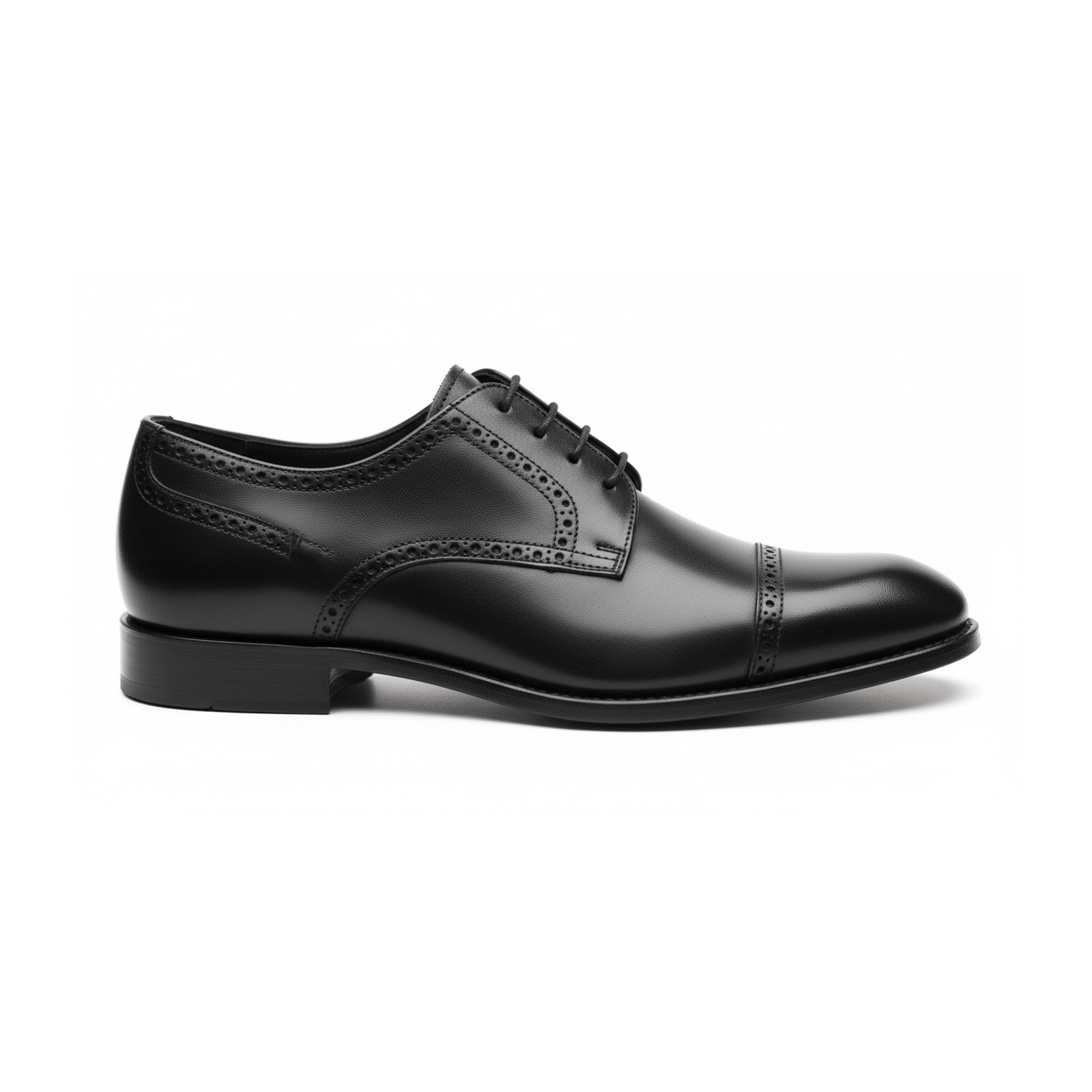 side-view - Men's Brown Leather Brogue Dress Shoes