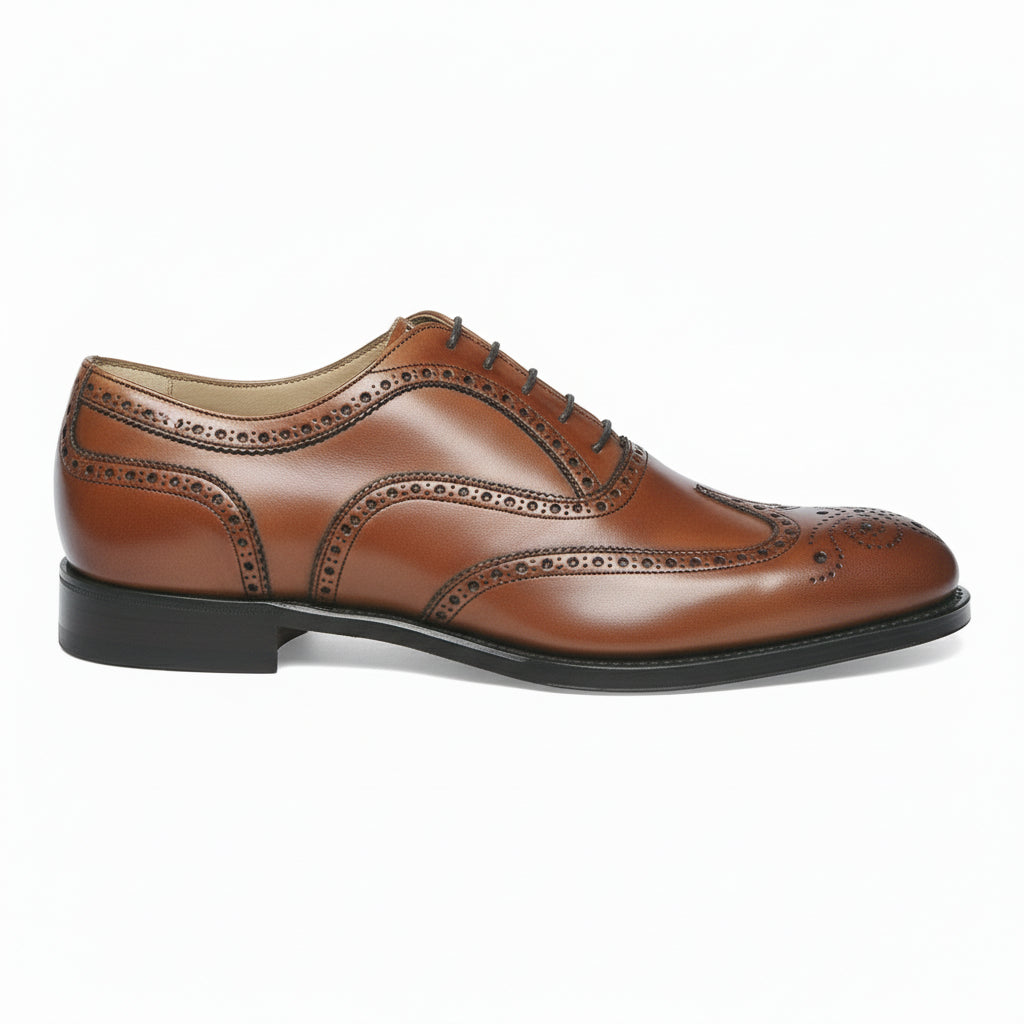 side-view - Men's Brown Leather Brogue Dress Shoes