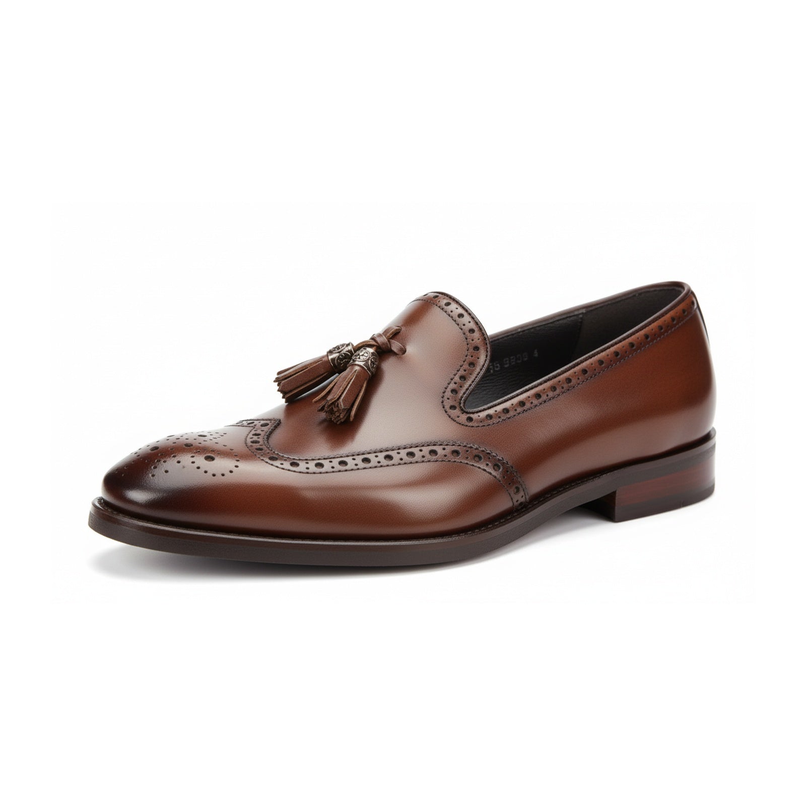 side-view - Men's Brown Leather Brogue Loafers
