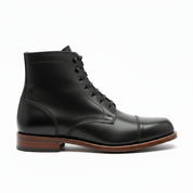 side-view - Men's Brown Leather Cap-Toe Ankle Boots