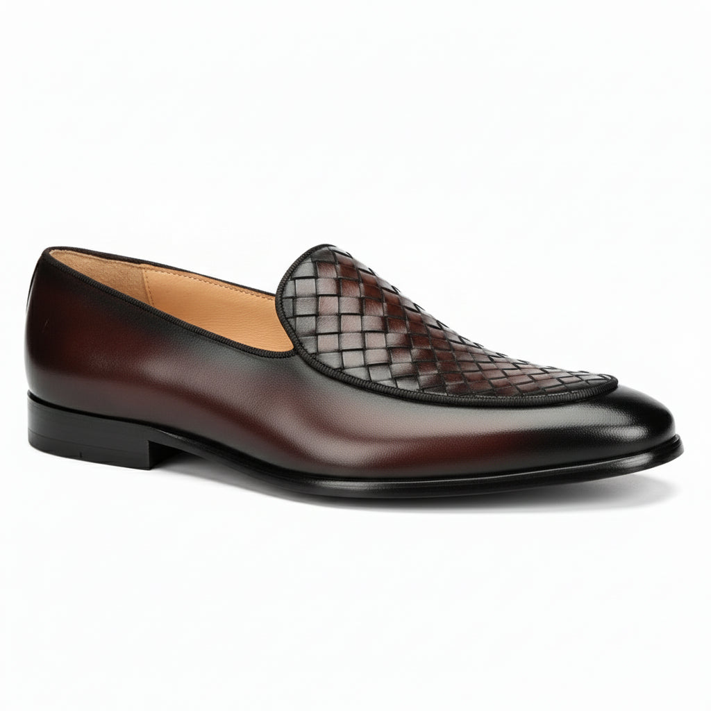side-view - Men's Brown Leather Casual Loafers