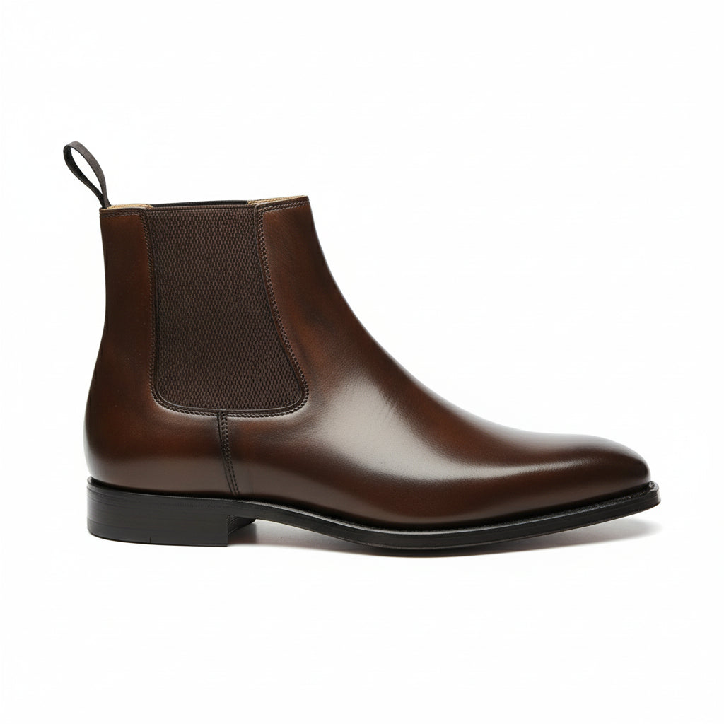Men's Brown Leather Chelsea Boots | Ankle Office Boots - side-view