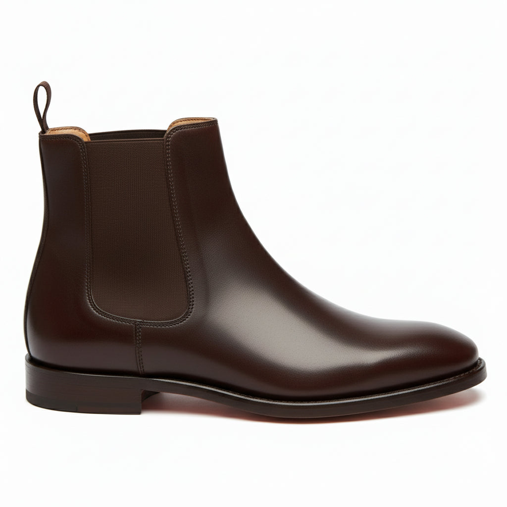 side-view - Men's Brown Leather Chelsea Boots
