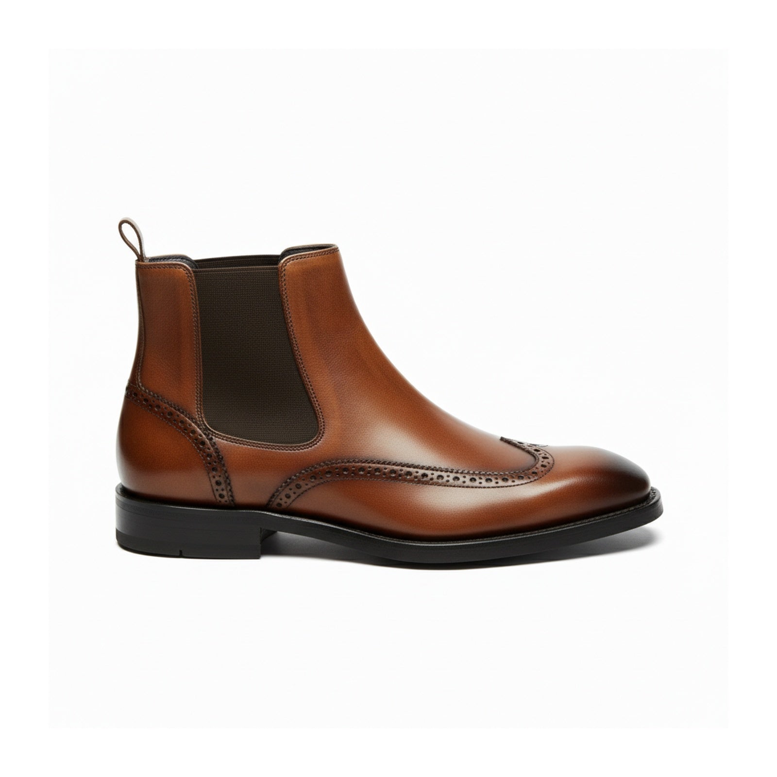 side-view - Men's Brown Leather Chelsea Boots