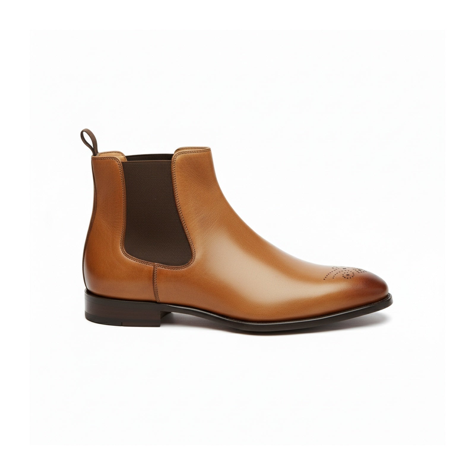 side-view - Men's Brown Leather Chelsea Boots