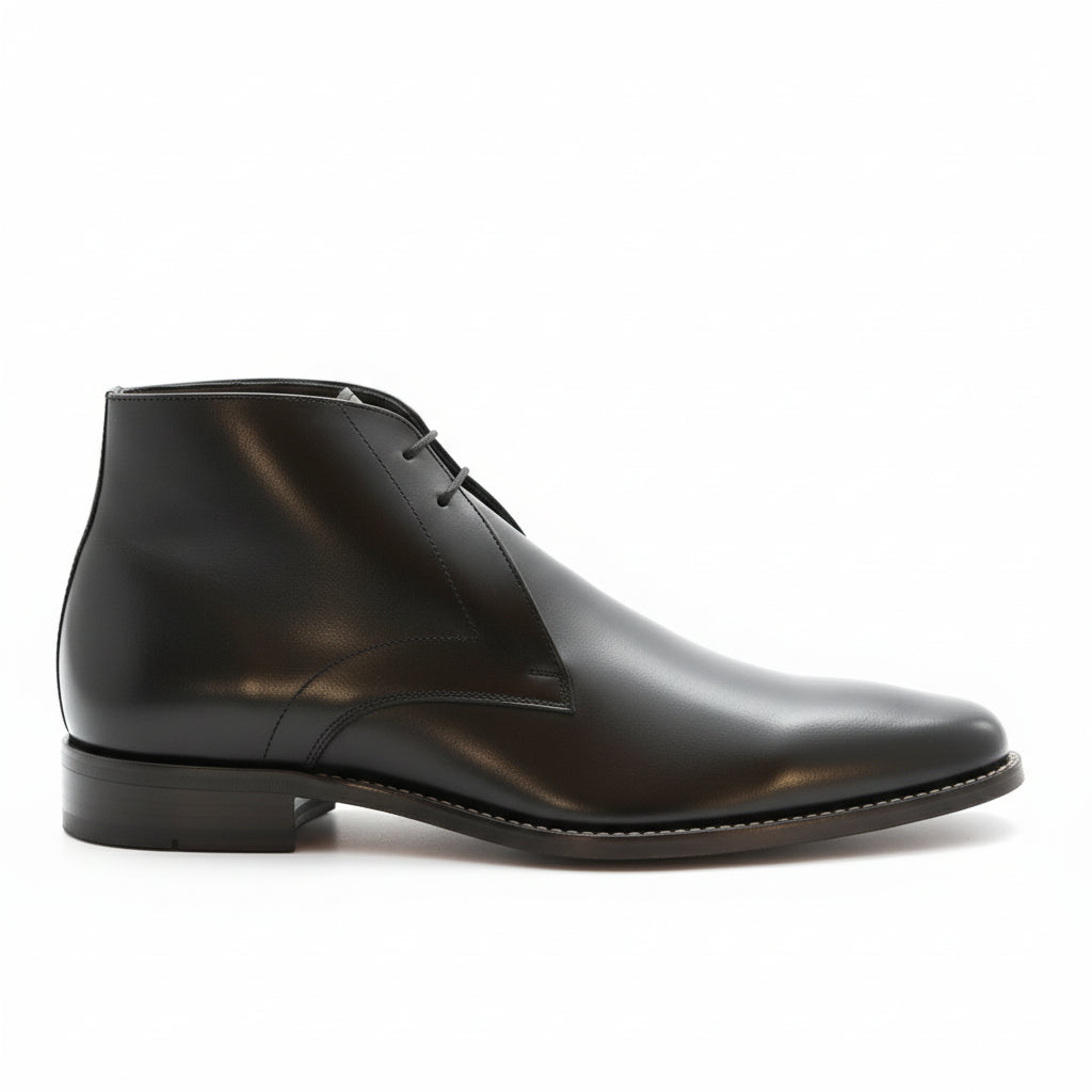 side-view - Men's Brown Leather Chukka Ankle Boots