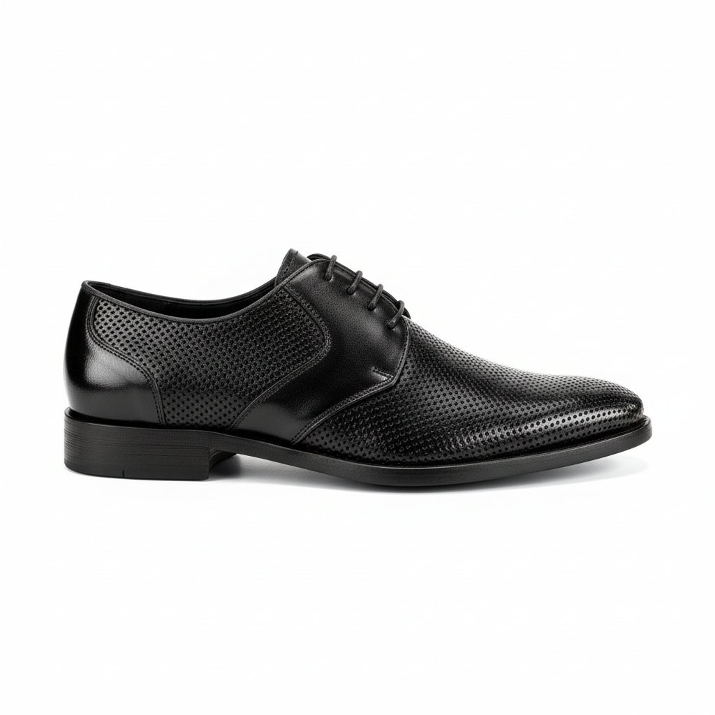 side-view - Men's Brown Leather Derby Shoes