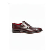 side-view - Men's Brown Leather Double Buckle Oxford Dress Shoes