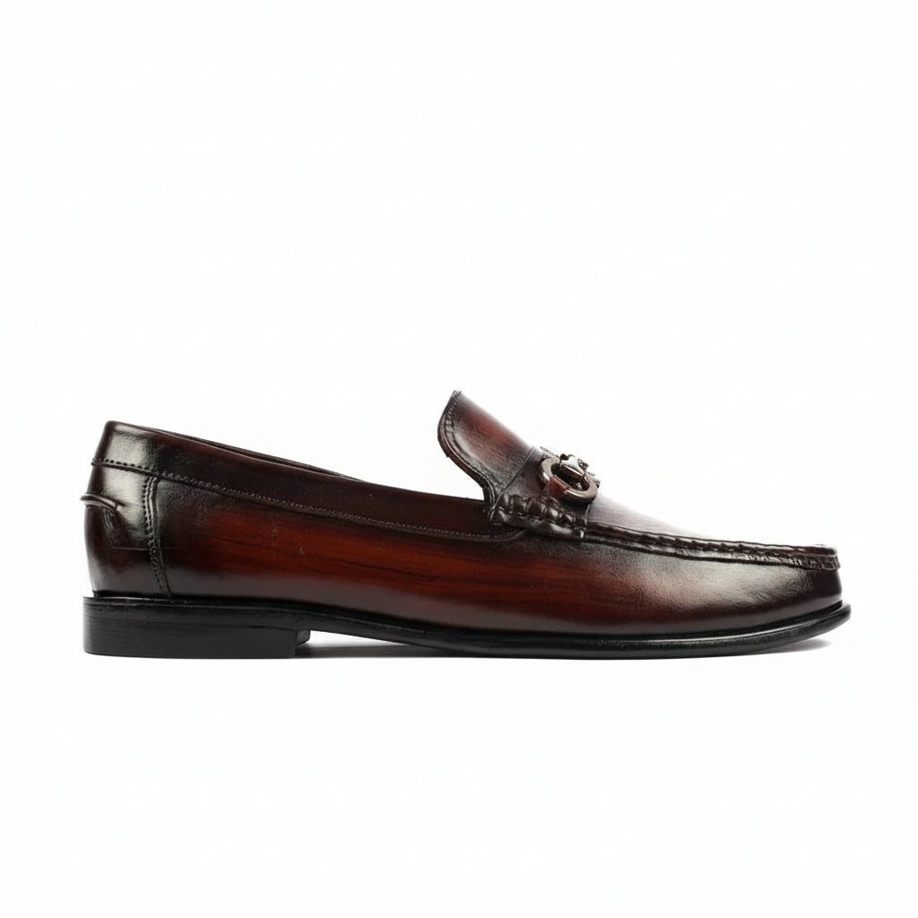 Men's Brown Leather Driving Shoes - side-view