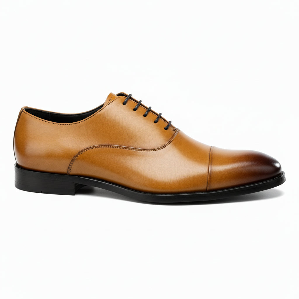 side-view - Men's Brown Leather Formal Dress Shoes