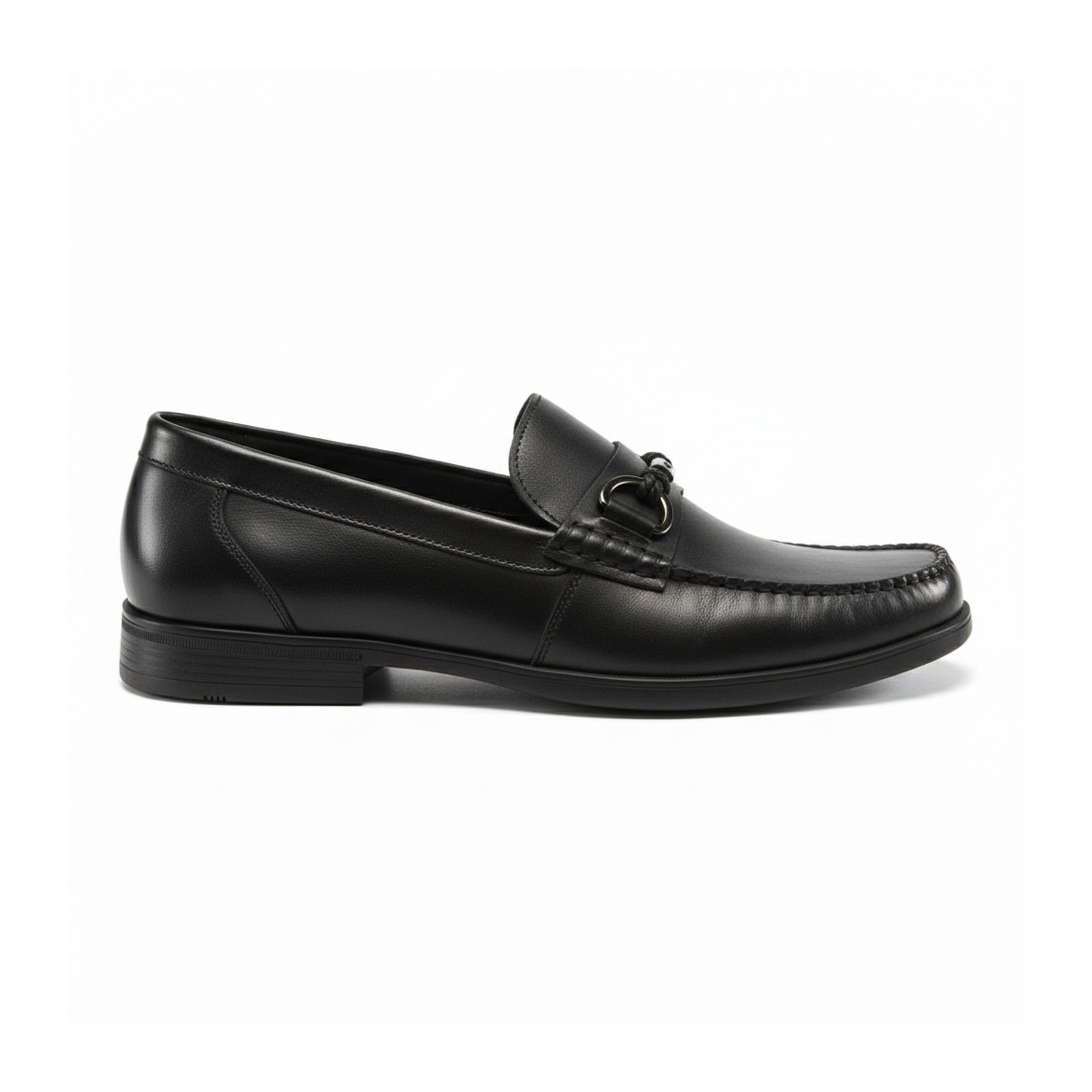 side-view - Men's Brown Leather Horsebit Loafers