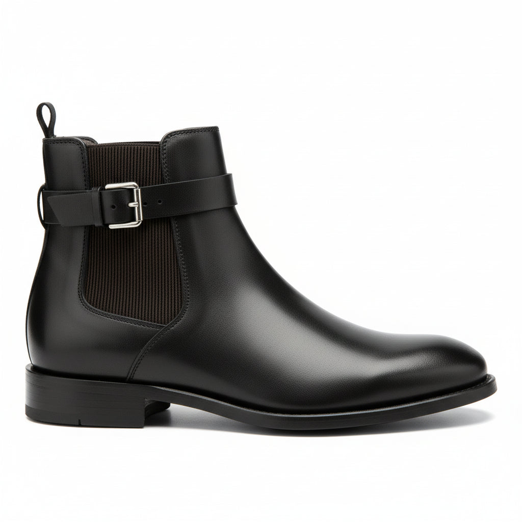 side-view - Men's Brown Leather Jodhpur Boots