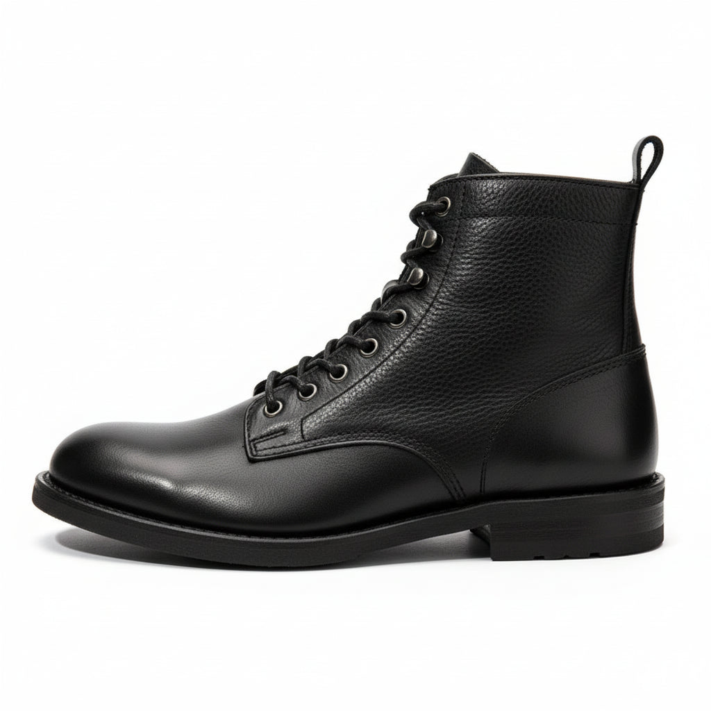 side-view - Men's Brown Leather Lace-Up Boots