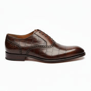 side-view - Men's Brown Leather Lace-Up Oxford Shoes
