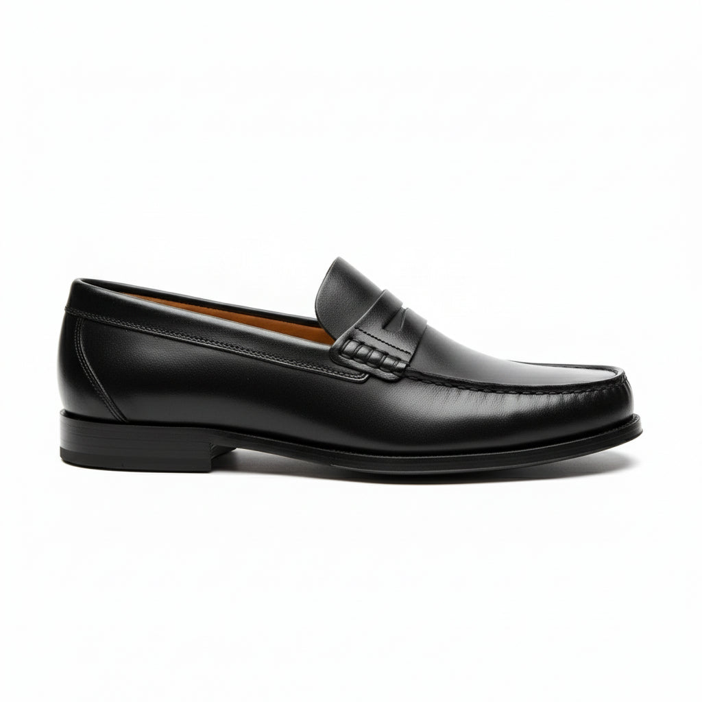 side-view - Men's Brown Leather Loafer Shoes