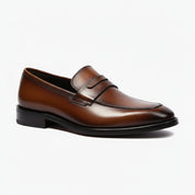 side-view - Men's Brown Leather Loafer Shoes