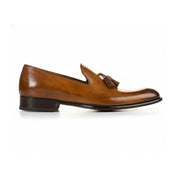 side-view - Men's Brown Leather Moccasin Loafers
