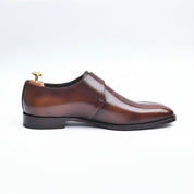 Men's Brown Leather Monk Shoes for Formal Events - side-view