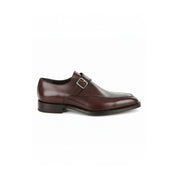 side-view - Men's Brown Leather Monk Shoes