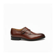 side-view - Men's Brown Leather Monk Strap Shoes