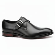 side-view - Men's Brown Leather Monk Strap Shoes